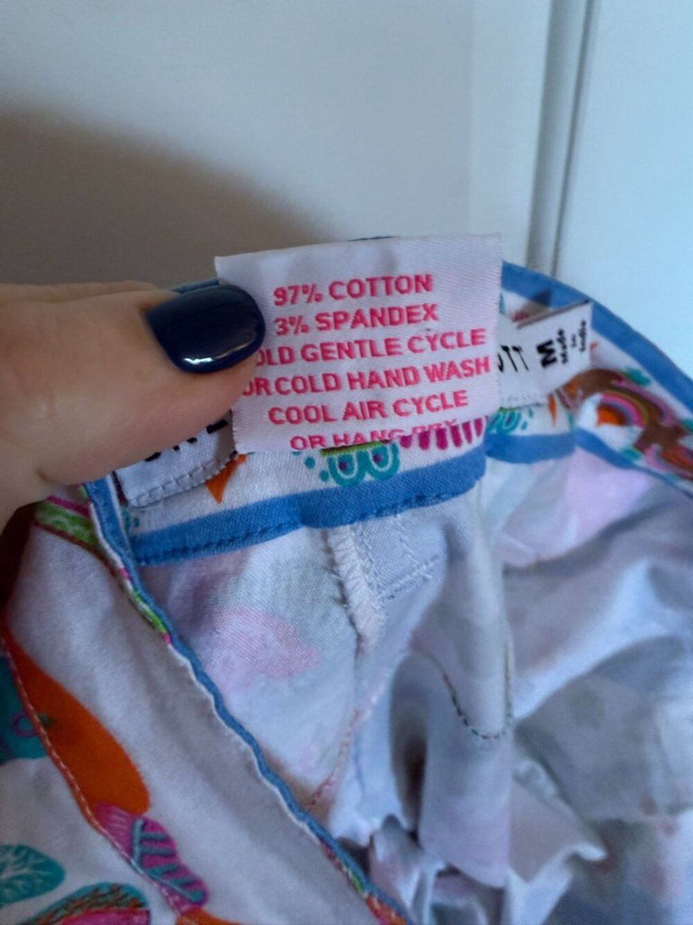 Vintage Gretchen Scott Fun Cotton Pants in Whimsical Elephant Print - Picture 5 of 5